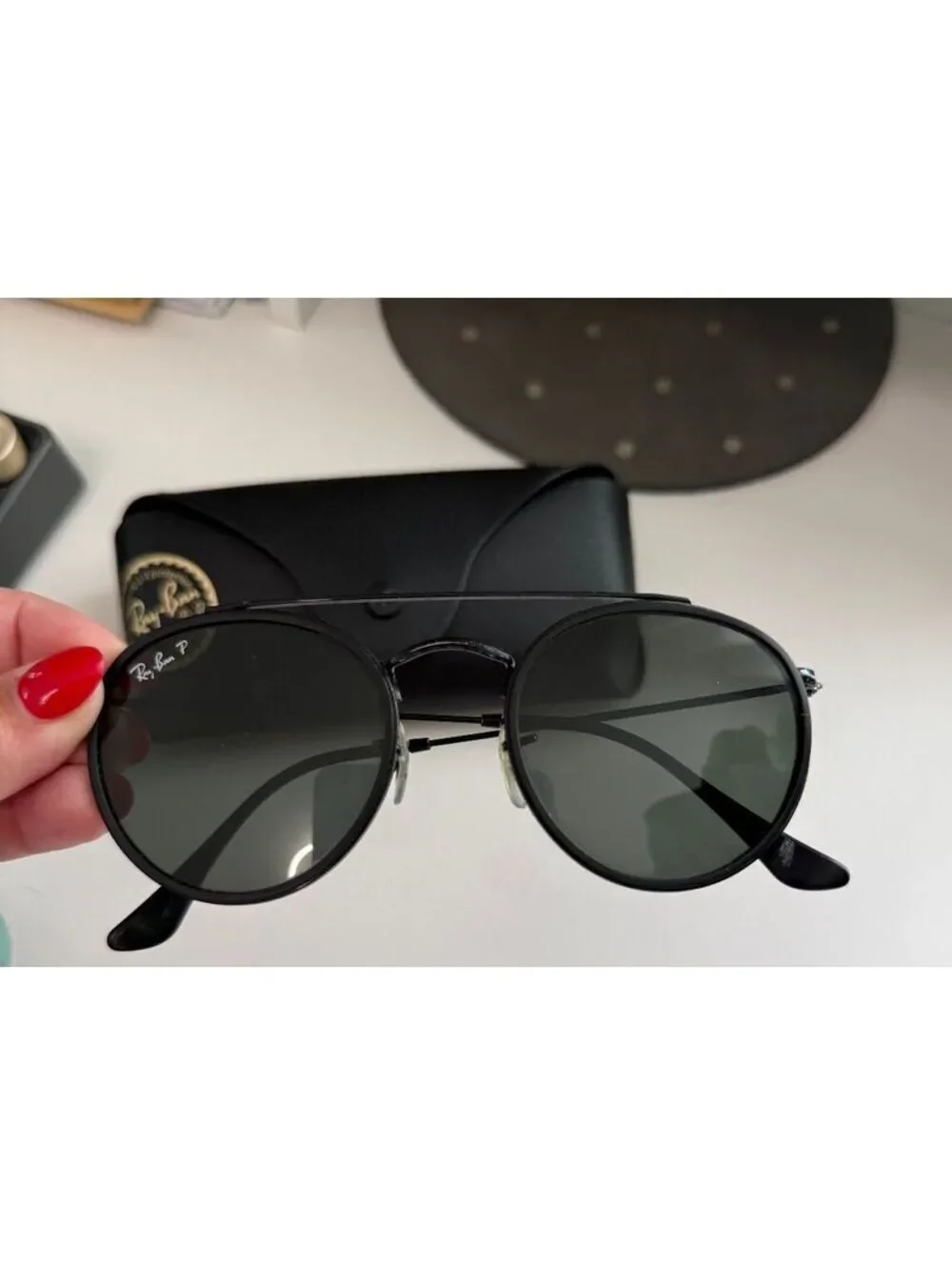 Ray-Ban Round Double Bridge Sunglasses In Black